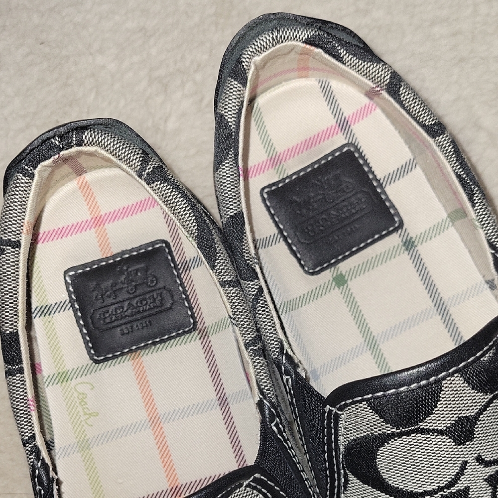 Coach Monogram Black and Gray Slip-On Sneakers - Picture 8 of 8